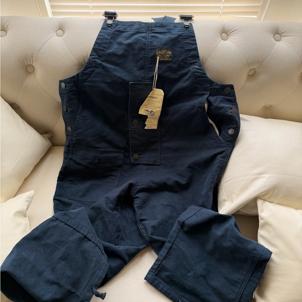 Men's Navy Blue Work Overalls by Okonkwo